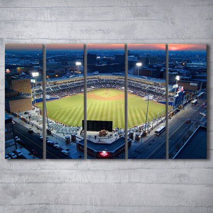 Fifth Third Field Aerial View, Stadium Canvas, Sport Art, 5 Panel B, Extra Large Canvas, Canvas Print Wall Art