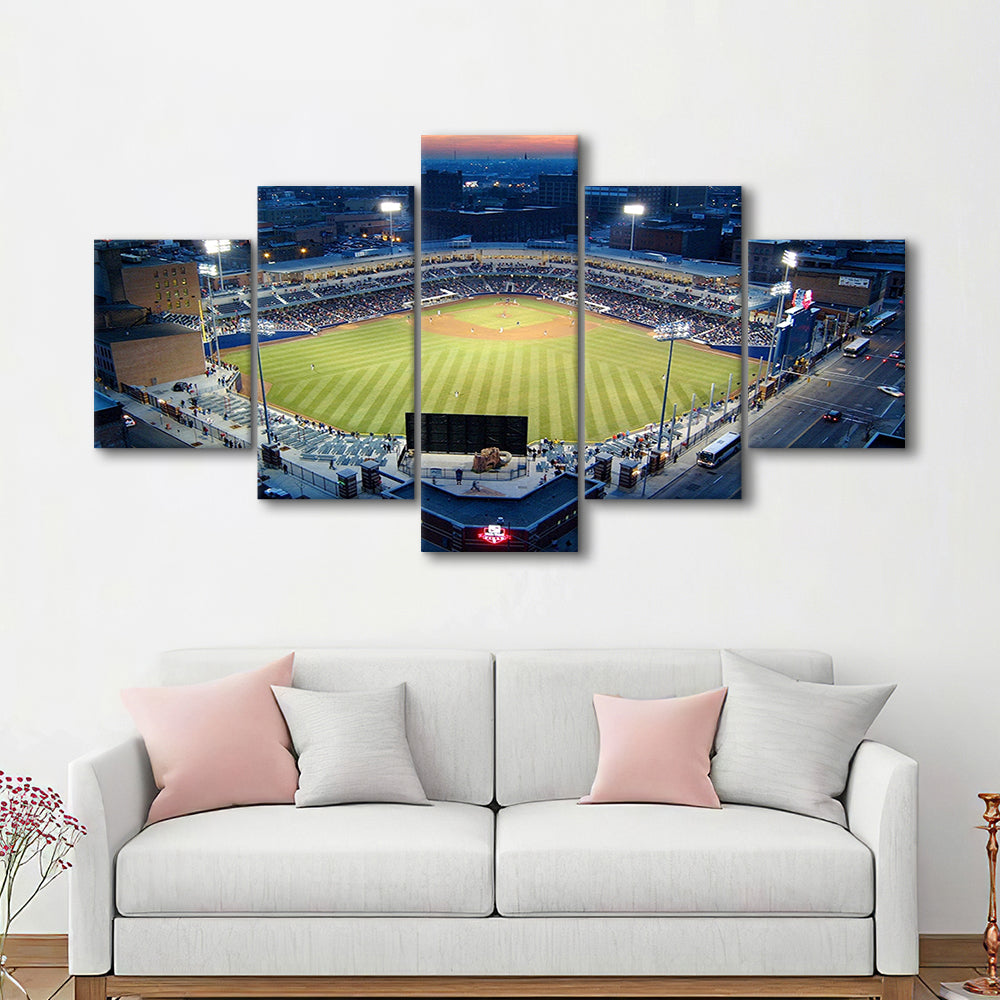Fifth Third Field Aerial View, Stadium Canvas, Sport Art, Gift for him, 5 Panel, Large Canvas, Canvas Print Wall Art