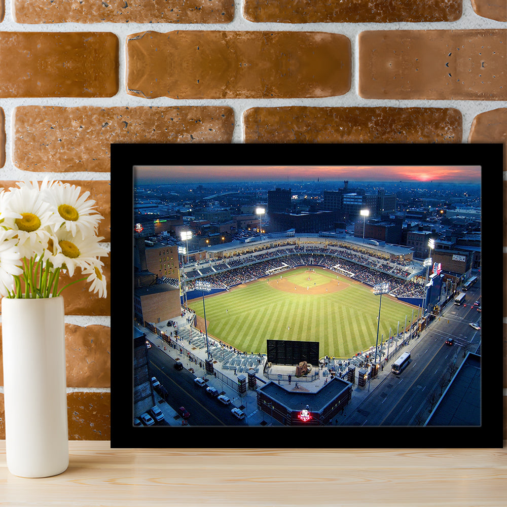 Fifth Third Field Aerial View, Stadium Canvas, Sport Art, Gift for him, Framed Art Print Wall Decor, Picture Framed