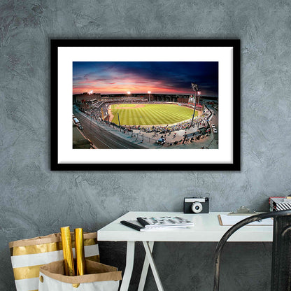 Fifth Third Field Dayton, Stadium Canvas, Sport Art, Gift for him, White Border Framed Art Print Wall Decor