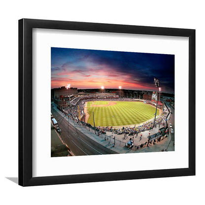 Fifth Third Field Dayton, Stadium Canvas, Sport Art, Gift for him, White Border Framed Art Print Wall Decor