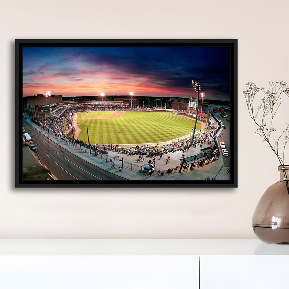 Fifth Third Field Dayton, Stadium Canvas, Sport Art, Framed Canvas Print Wall Art, Floating Frame