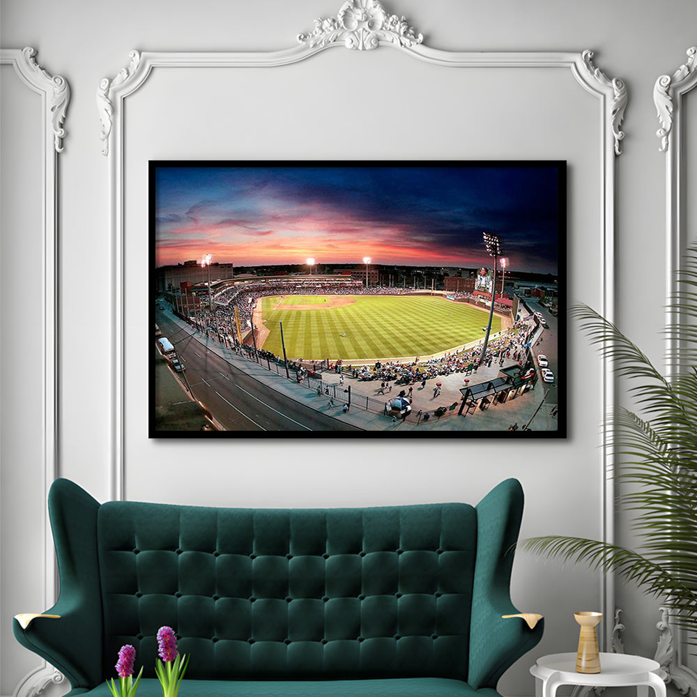 Fifth Third Field Dayton, Stadium Canvas, Sport Art, Gift for him, Framed Art Print Wall Decor, Picture Framed