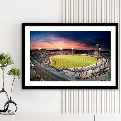 Fifth Third Field Dayton, Stadium Canvas, Sport Art, Gift for him, White Border Framed Art Print Wall Decor