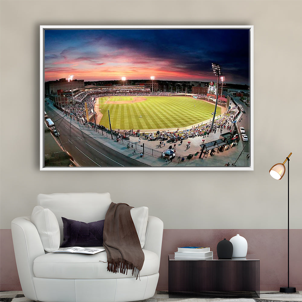 Fifth Third Field Dayton, Stadium Canvas, Sport Art, Framed Canvas Print Wall Art, Floating Frame