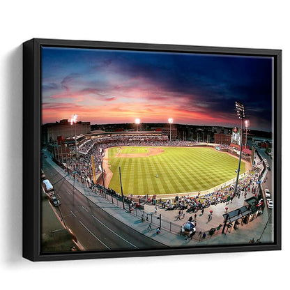 Fifth Third Field Dayton, Stadium Canvas, Sport Art, Framed Canvas Print Wall Art, Floating Frame