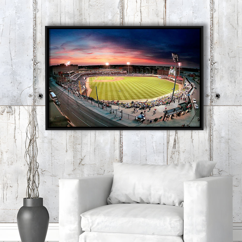 Fifth Third Field Dayton, Stadium Canvas, Sport Art, Framed Canvas Print Wall Art, Floating Frame