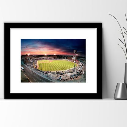 Fifth Third Field Dayton, Stadium Canvas, Sport Art, Gift for him, White Border Framed Art Print Wall Decor