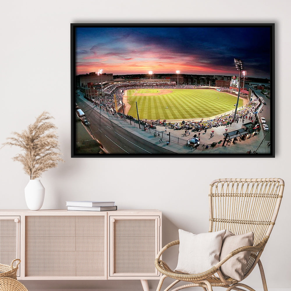 Fifth Third Field Dayton, Stadium Canvas, Sport Art, Framed Canvas Print Wall Art, Floating Frame