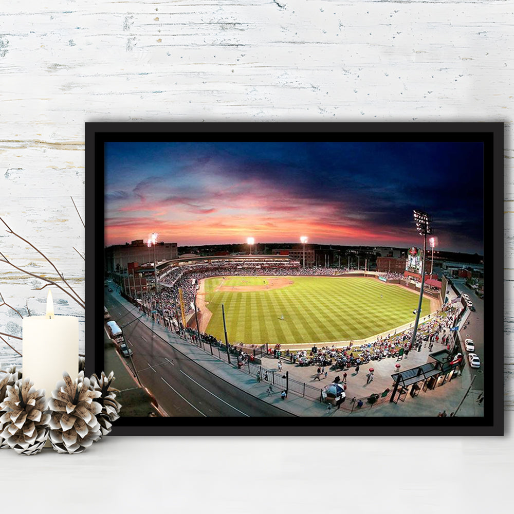 Fifth Third Field Dayton, Stadium Canvas, Sport Art, Framed Canvas Print Wall Art, Floating Frame