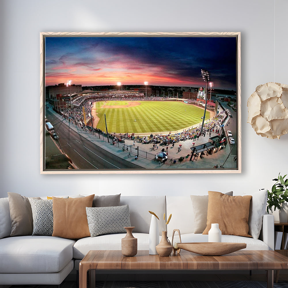 Fifth Third Field Dayton, Stadium Canvas, Sport Art, Framed Canvas Print Wall Art, Floating Frame