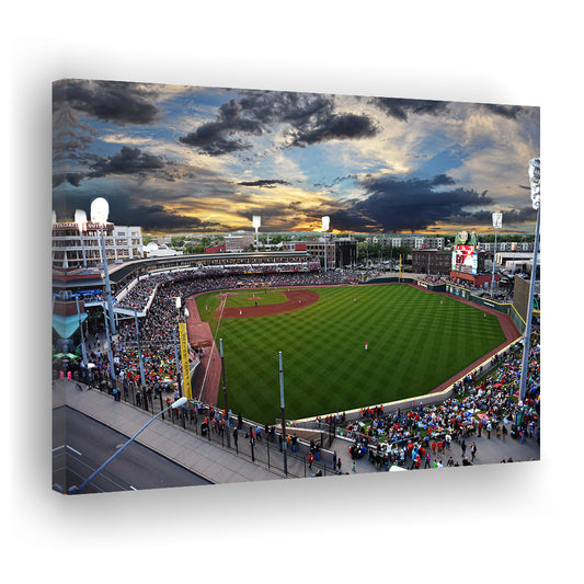 Fifth Third Field at Sunset, Stadium Canvas, Sport Art, Gift for him, Man Cave Decor, Art Print, Canvas Print Wall Art