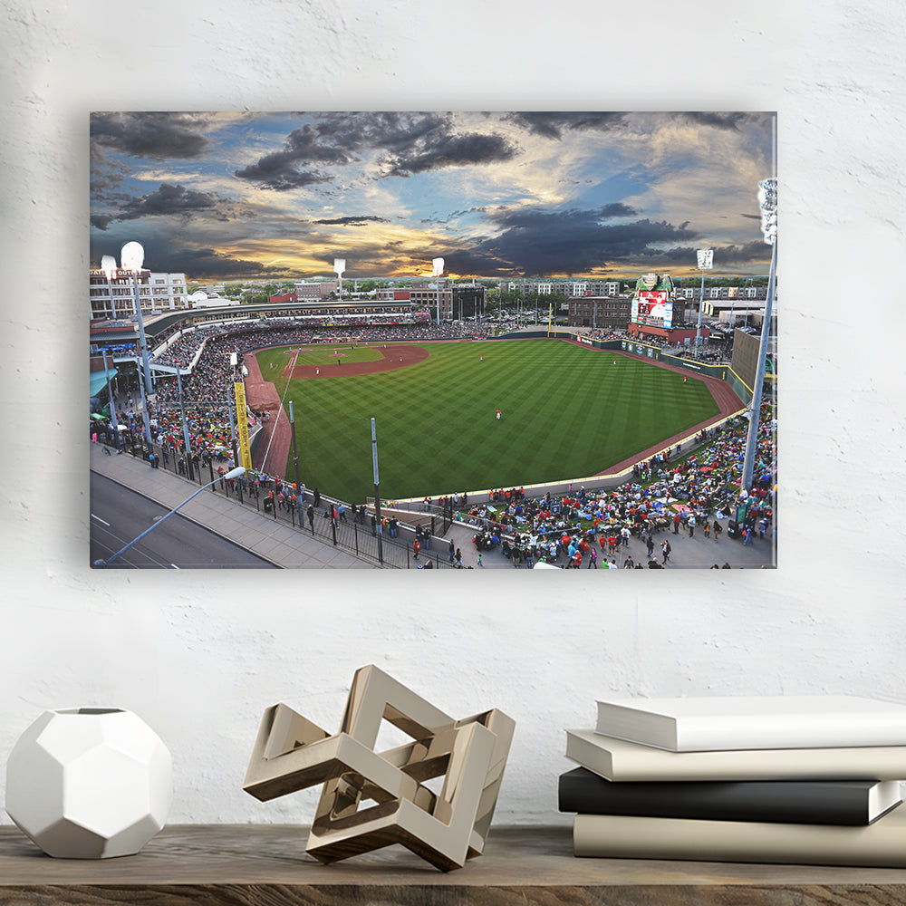 Fifth Third Field at Sunset, Stadium Canvas, Sport Art, Gift for him, Man Cave Decor, Art Print, Canvas Print Wall Art