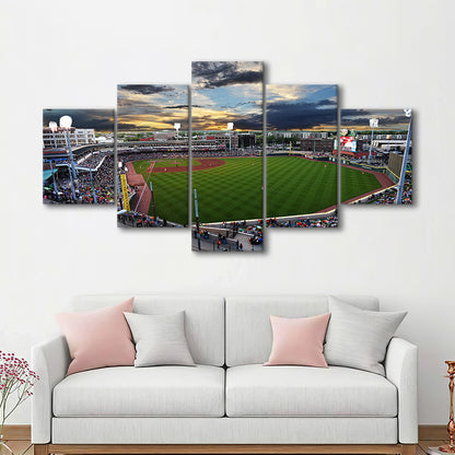 Fifth Third Field at Sunset, Stadium Canvas, Sport Art, Gift for him, 5 Panel, Large Canvas, Canvas Print Wall Art