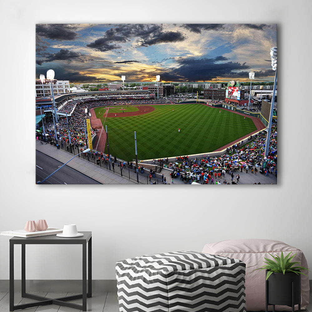 Fifth Third Field at Sunset, Stadium Canvas, Sport Art, Gift for him, Man Cave Decor, Art Print, Canvas Print Wall Art