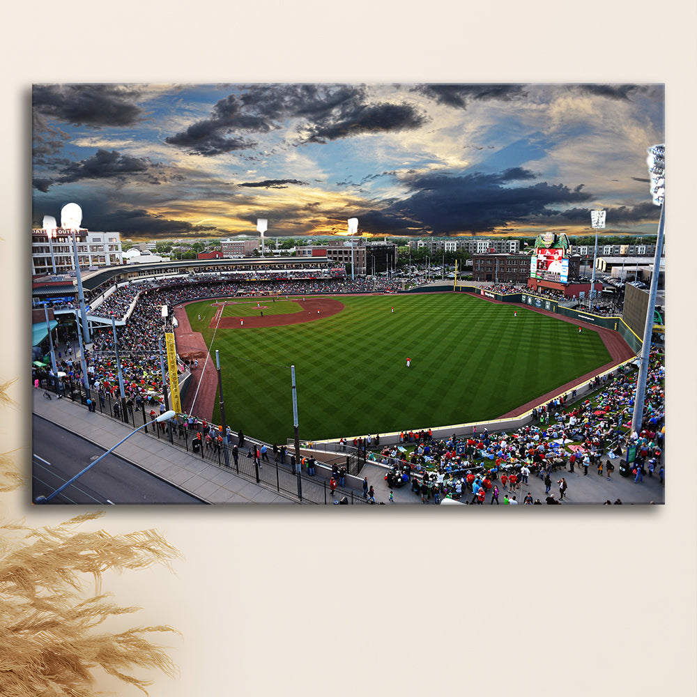 Fifth Third Field at Sunset, Stadium Canvas, Sport Art, Gift for him, Man Cave Decor, Art Print, Canvas Print Wall Art