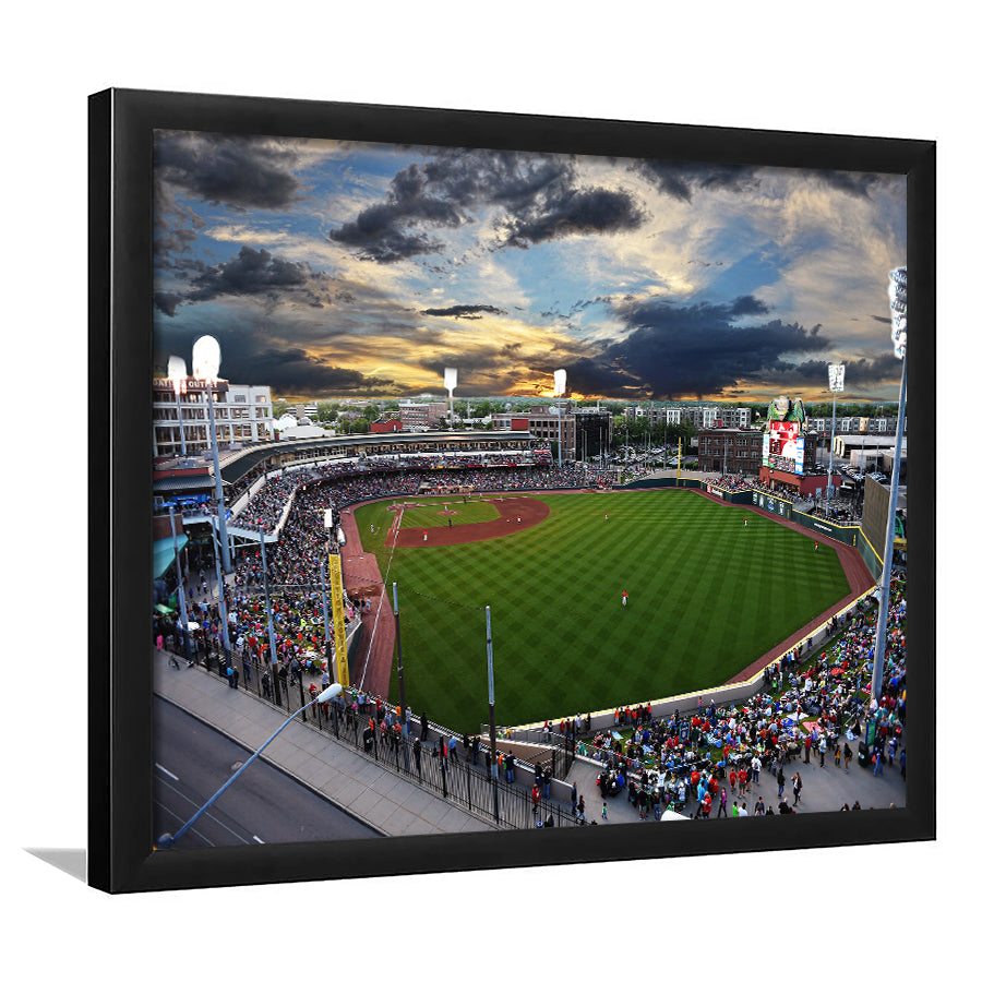 Fifth Third Field at Sunset, Stadium Canvas, Sport Art, Gift for him, Framed Art Print Wall Decor, Picture Framed