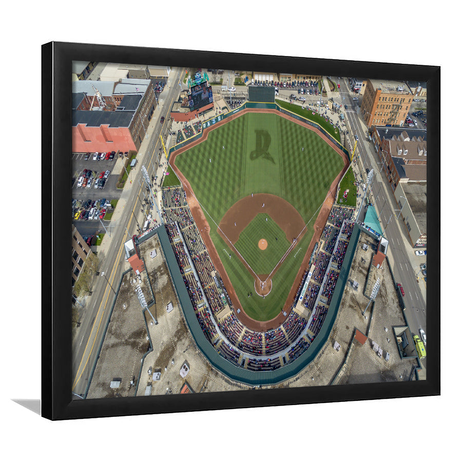 Fifth Third Field in Toledo Ohio, Stadium Canvas, Sport Art, Gift for him, Framed Art Print Wall Decor, Picture Framed