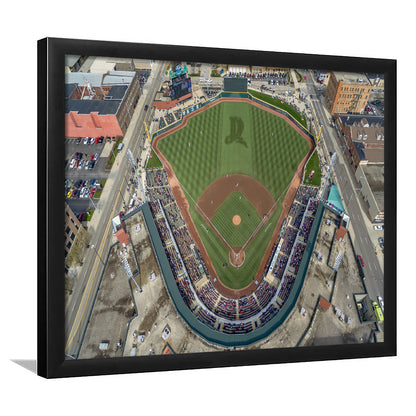 Fifth Third Field in Toledo Ohio, Stadium Canvas, Sport Art, Gift for him, Framed Art Print Wall Decor, Picture Framed