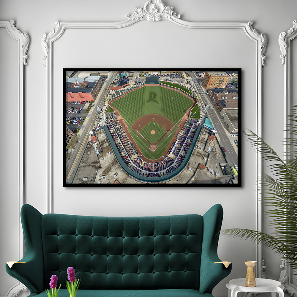 Fifth Third Field in Toledo Ohio, Stadium Canvas, Sport Art, Gift for him, Framed Art Print Wall Decor, Picture Framed