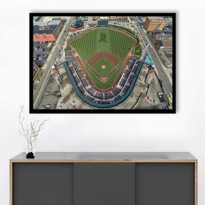 Fifth Third Field in Toledo Ohio, Stadium Canvas, Sport Art, Gift for him, Framed Art Print Wall Decor, Picture Framed