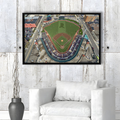 Fifth Third Field in Toledo Ohio, Stadium Canvas, Sport Art, Framed Canvas Print Wall Art, Floating Frame