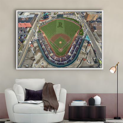 Fifth Third Field in Toledo Ohio, Stadium Canvas, Sport Art, Framed Canvas Print Wall Art, Floating Frame
