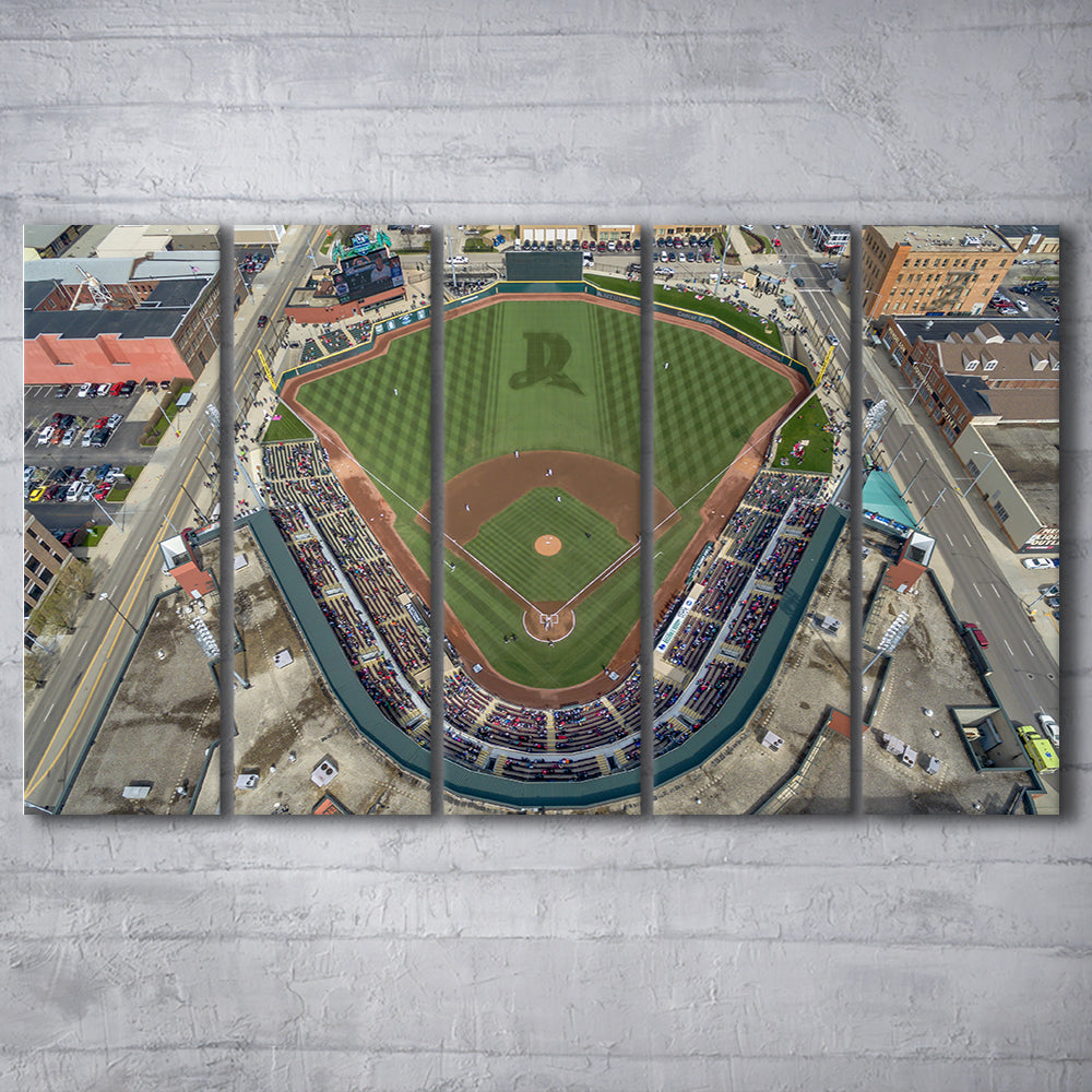 Fifth Third Field in Toledo Ohio, Stadium Canvas, Sport Art, 5 Panel B, Extra Large Canvas, Canvas Print Wall Art