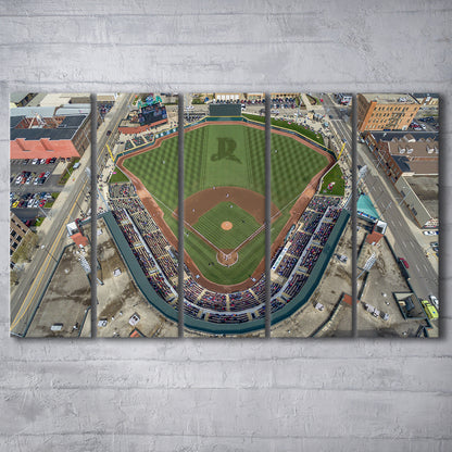 Fifth Third Field in Toledo Ohio, Stadium Canvas, Sport Art, 5 Panel B, Extra Large Canvas, Canvas Print Wall Art