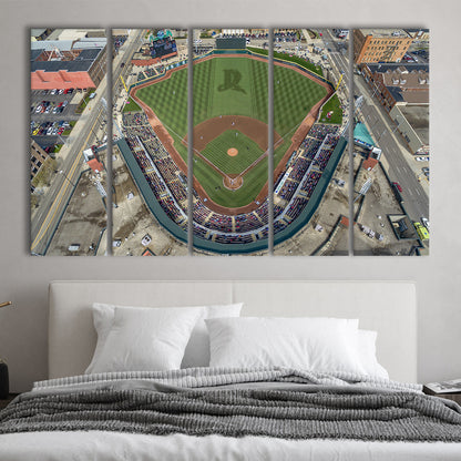 Fifth Third Field in Toledo Ohio, Stadium Canvas, Sport Art, 5 Panel B, Extra Large Canvas, Canvas Print Wall Art