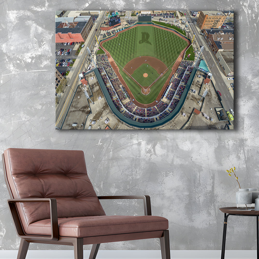 Fifth Third Field in Toledo Ohio, Stadium Canvas, Sport Art, Gift for him, Man Cave Decor, Art Print, Canvas Print Wall Art