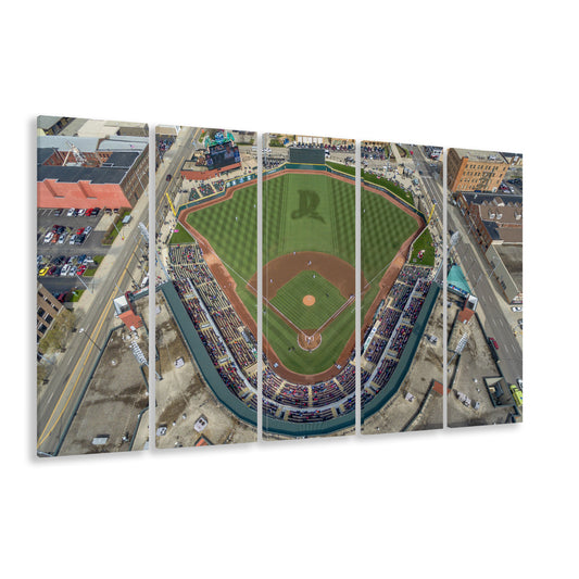 Fifth Third Field in Toledo Ohio, Stadium Canvas, Sport Art, 5 Panel B, Extra Large Canvas, Canvas Print Wall Art