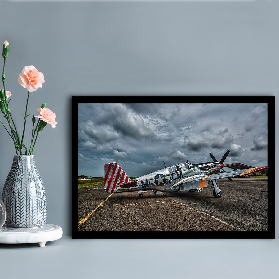 Fighter North American P 51 Bc Mustang Wall Art, Mustang Wall Decor, Plane Wall Art, Framed Art Print, Picture Framed