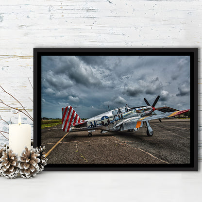 Fighter North American P 51 Bc Mustang Wall Art, Plane Wall Art Decor, Framed Cavas Print, Floating Frame