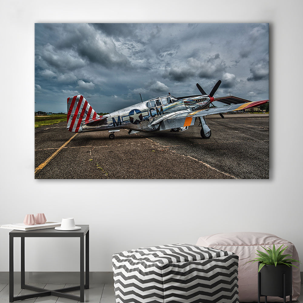 Fighter North American P 51 BC Mustang Wall Art, Mustang Wall Decor, Plane Wall Art Decor, Cavas Print Wall Art Hom Decor