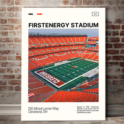 FirstEnergy Stadium Print, Cleveland Browns Stadium Canvas Art, Fan Gifts, Sport Art, Canvas Print Wall Art