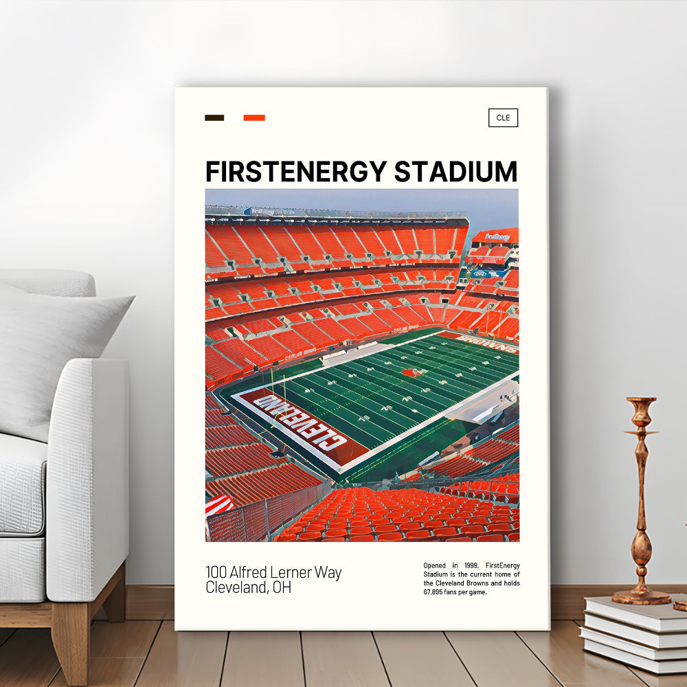 FirstEnergy Stadium Print, Cleveland Browns Stadium Canvas Art, Fan Gifts, Sport Art, Canvas Print Wall Art