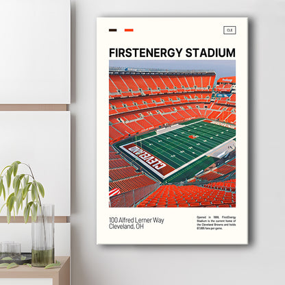 FirstEnergy Stadium Print, Cleveland Browns Stadium Canvas Art, Fan Gifts, Sport Art, Canvas Print Wall Art