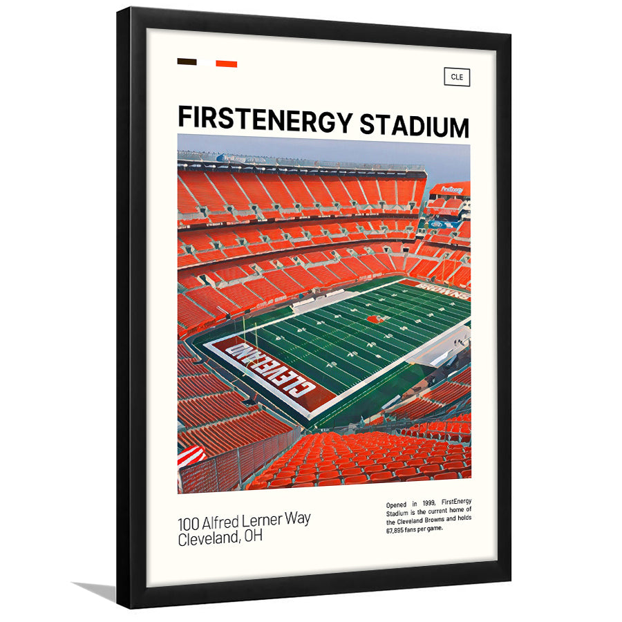 FirstEnergy Stadium Print, Cleveland Browns Stadium Art, Gifts for him, Sport Art, Framed Art Print Wall Decor