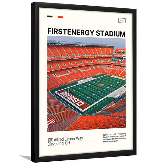 FirstEnergy Stadium Print, Cleveland Browns Stadium Art, Gifts for him, Sport Art, Framed Art Print Wall Decor