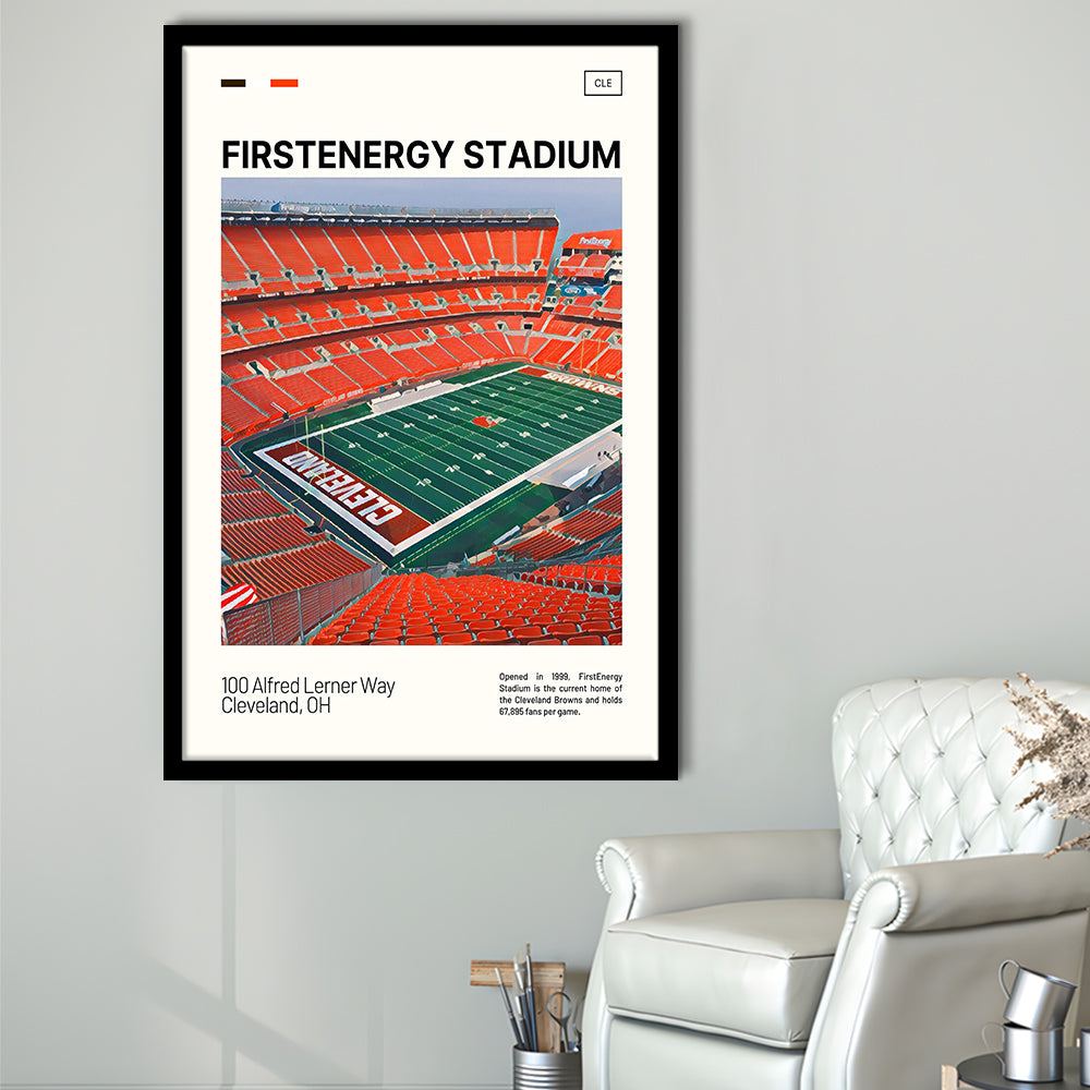 FirstEnergy Stadium Print, Cleveland Browns Stadium Art, Gifts for him, Sport Art, Framed Art Print Wall Decor