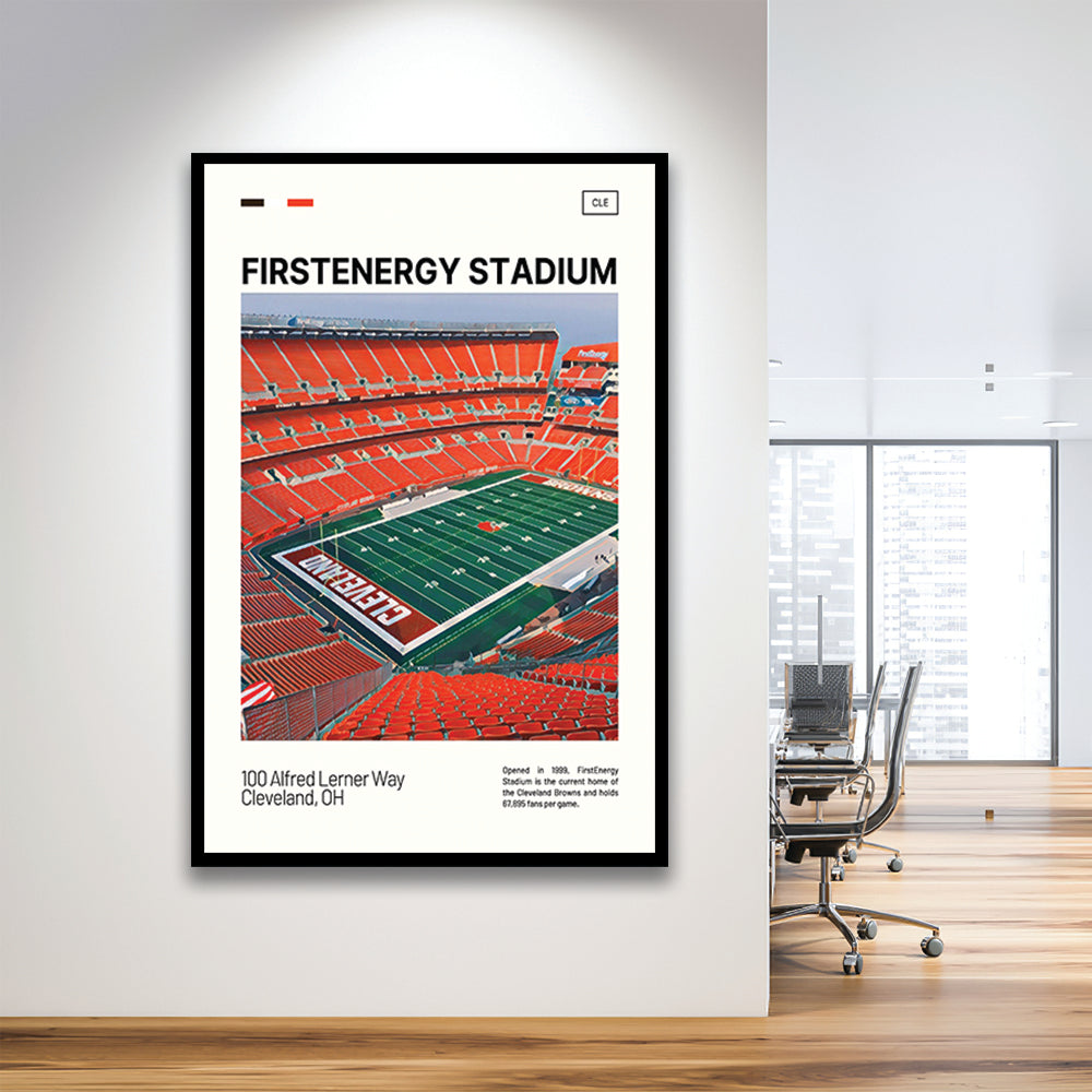 FirstEnergy Stadium Print, Cleveland Browns Stadium Art, Gifts for him, Sport Art, Framed Art Print Wall Decor