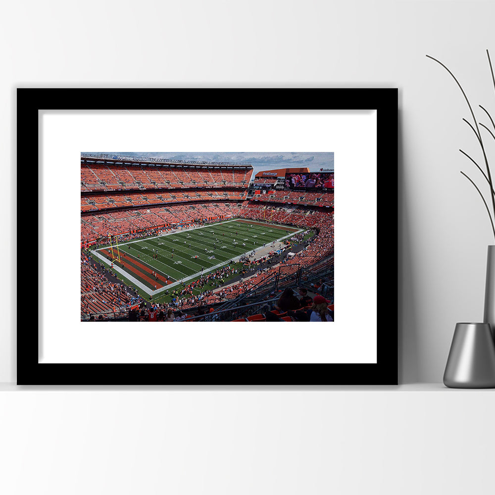 First Energy Stadium, Stadium Canvas, Sport Art, Gift for him, White Border Framed Art Print Wall Decor