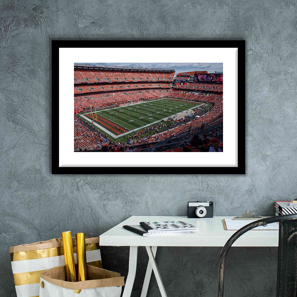 First Energy Stadium, Stadium Canvas, Sport Art, Gift for him, White Border Framed Art Print Wall Decor