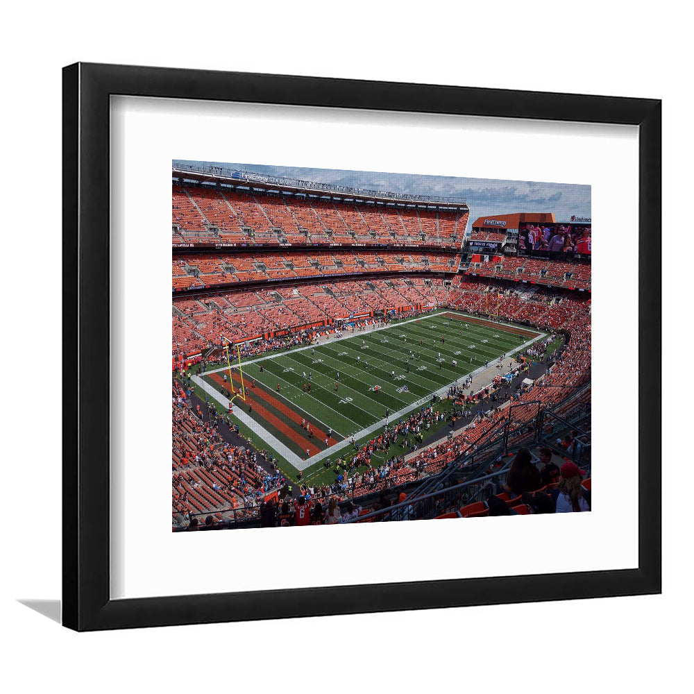First Energy Stadium, Stadium Canvas, Sport Art, Gift for him, White Border Framed Art Print Wall Decor