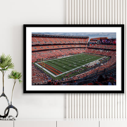 First Energy Stadium, Stadium Canvas, Sport Art, Gift for him, White Border Framed Art Print Wall Decor