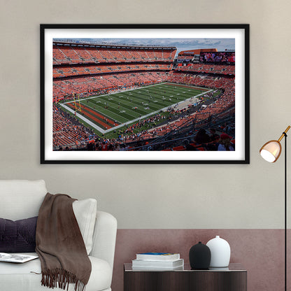 First Energy Stadium, Stadium Canvas, Sport Art, Gift for him, White Border Framed Art Print Wall Decor