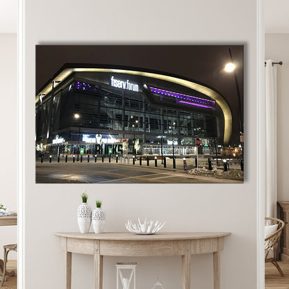 Fiserv Forum Arena at Night, Stadium Canvas, Sport Art, Gift for him, Man Cave Decor, Art Print, Canvas Print Wall Art