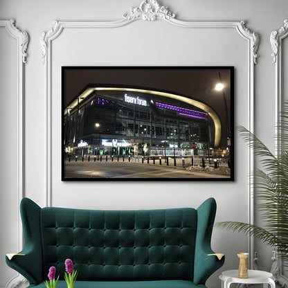 Fiserv Forum Arena at Night, Stadium Canvas, Sport Art, Gift for him, Framed Art Print Wall Decor, Picture Framed