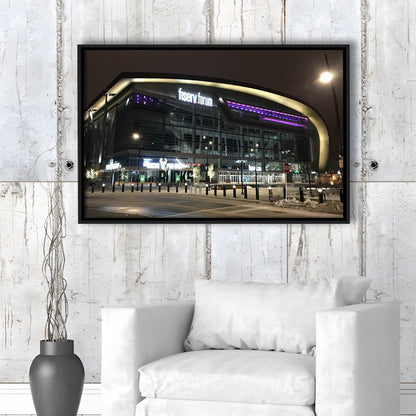 Fiserv Forum Arena at Night, Stadium Canvas, Sport Art, Framed Canvas Print Wall Art, Floating Frame